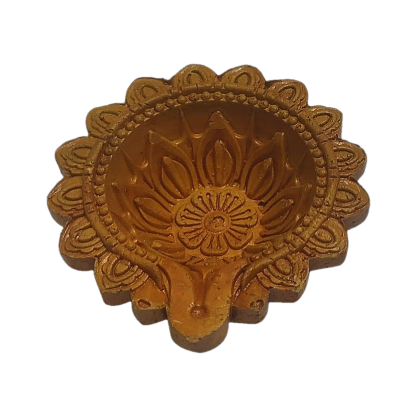 Signature Mitti Handmade designer diyas Earthenware (Pack of 12) Table Diya Set