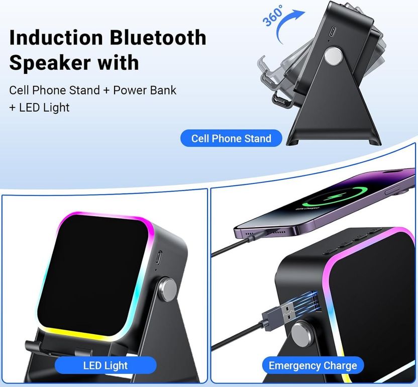 Opnex 5 in 1 Wireless Induction Bluetooth Speaker - Image 4