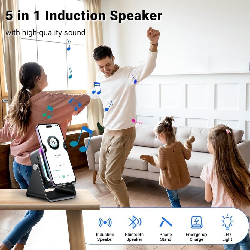 Opnex 5 in 1 Wireless Induction Bluetooth Speaker - Image 5