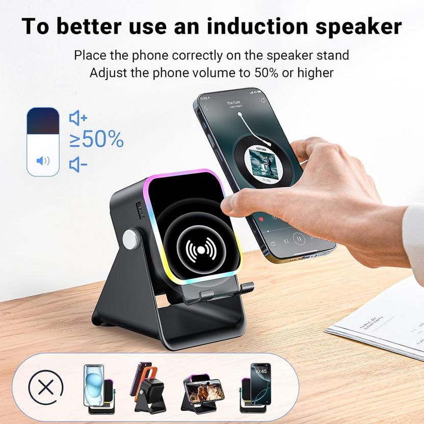 Opnex 5 in 1 Wireless Induction Bluetooth Speaker - Image 3