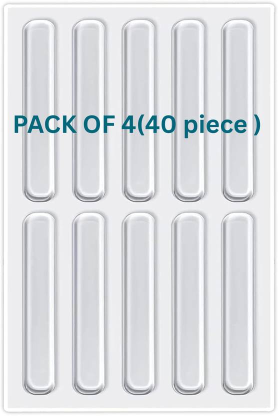 Bujij 2.24in Door Grip Guard Flexible Panel Shield Stick Premium Heavy Duty Durable Crystal Strip Door Handle Buffer Panel Gentle Shield Self Attachable 40 set Wall Mounted Door Stopper