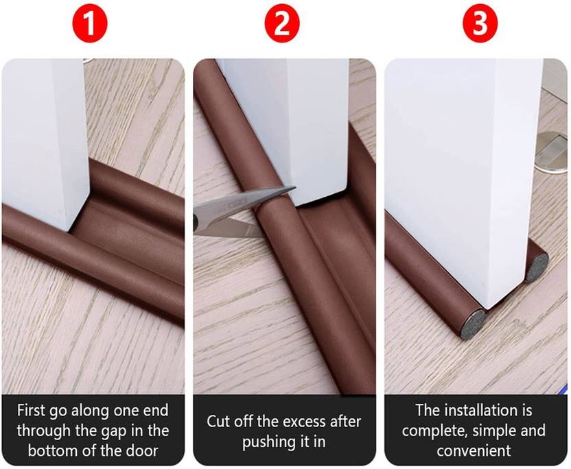 WebDealz Durable Floor Mounted Door Sealing Strip Guard DSX1.164 Sound-Proof Reduce Noise Energy Saving Weather Stripping Under Door GUARD Floor Mounted Door Stopper