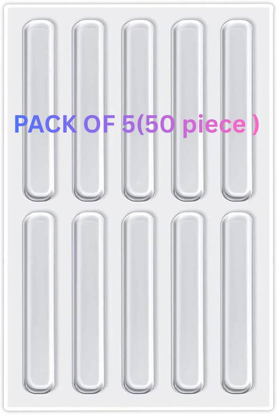 Bujij Crystal 2.24in In Door Knob Guard Soft Panel Protector Strips Durable Quality Clear Edge Door Knob Stopper Panel Soft Shield Self Adhesive 50 set Wall Mounted Door Stopper