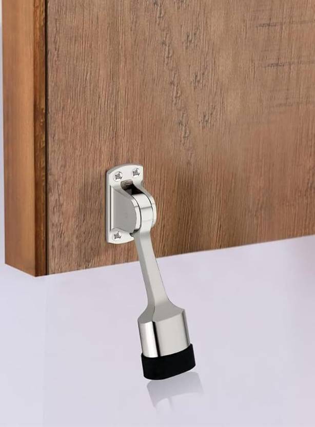 ARSENTERPRISES Heavy Duty Bullet Door Stopper Nickel Silver Rubber Tip Bottom for Home, Office, Door Mounted Door Stopper