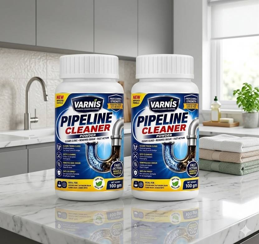 varnis Pipeline Blockage Cleaner Clears Clogs, Removes Odour, for Kitchen Sink Powder Drain Opener