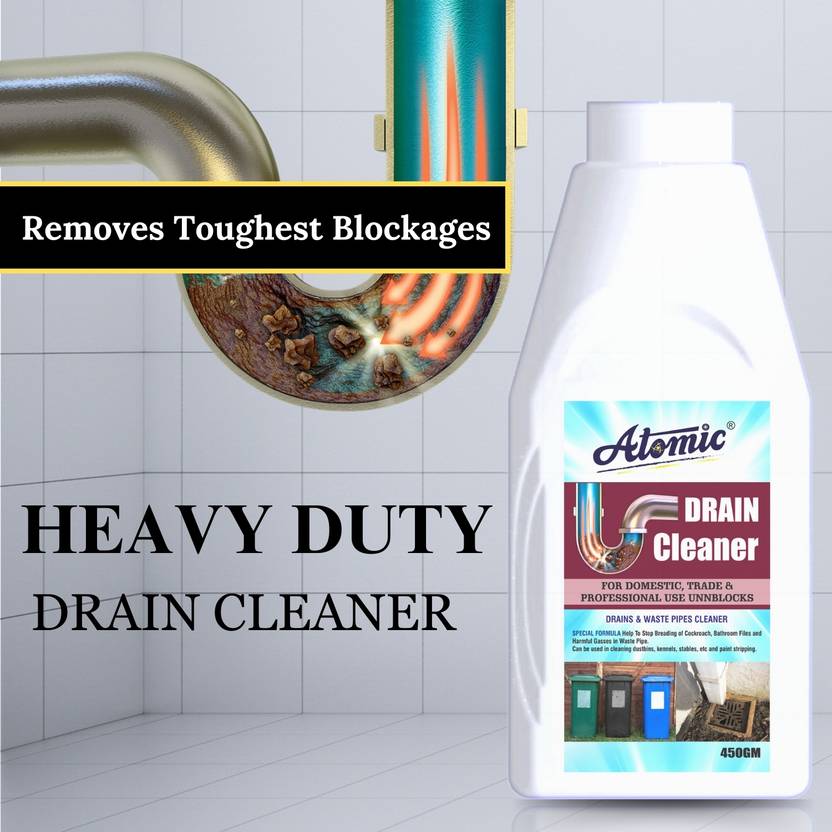 ATOMIC Kitchen & Bathroom Drain Cleaner Powder, Clog Remover Powder Drain Opener