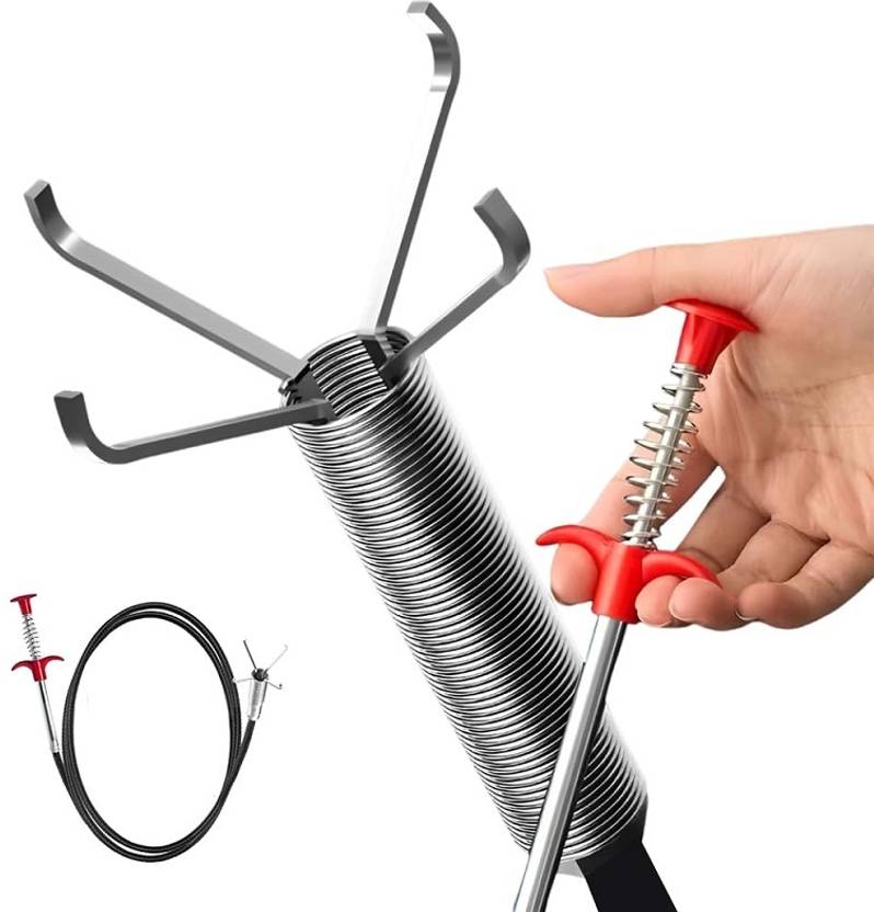 ANIKH Hair Catching Drain Opener blocked Pipe Cleaning Claw Wire Stick (160CM) J5 Crystal Drain Opener