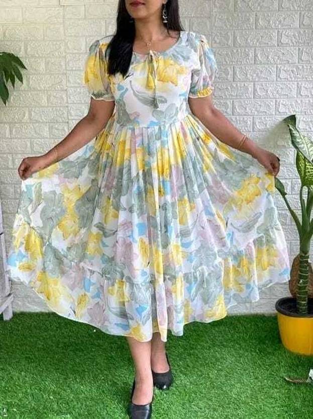 Aabhilasha Girls Calf Length Casual Dress
