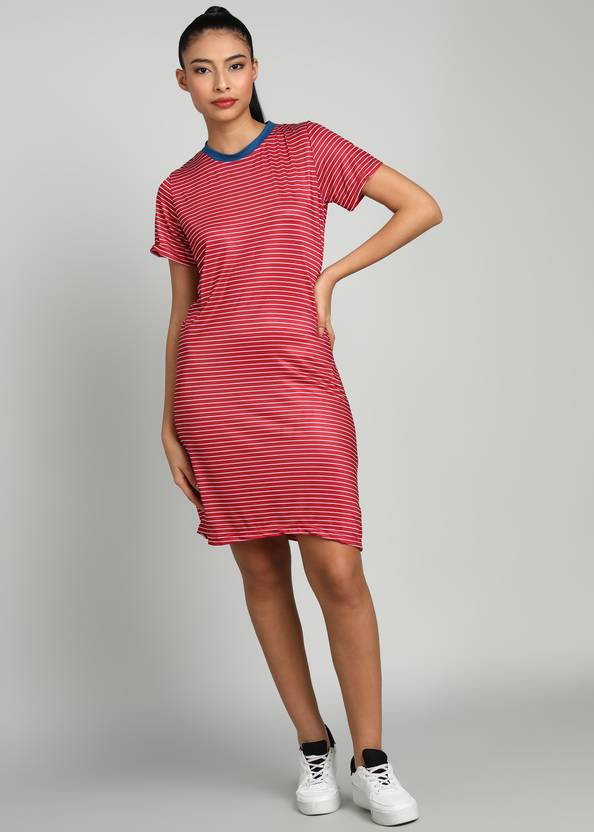 BoStreet Women Shift Red Above Knee/Mid Thigh Length Dress