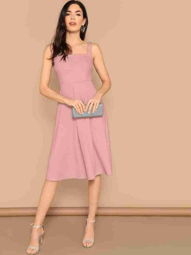 ASHISH PRINT Women A-line Pink Knee Length Dress