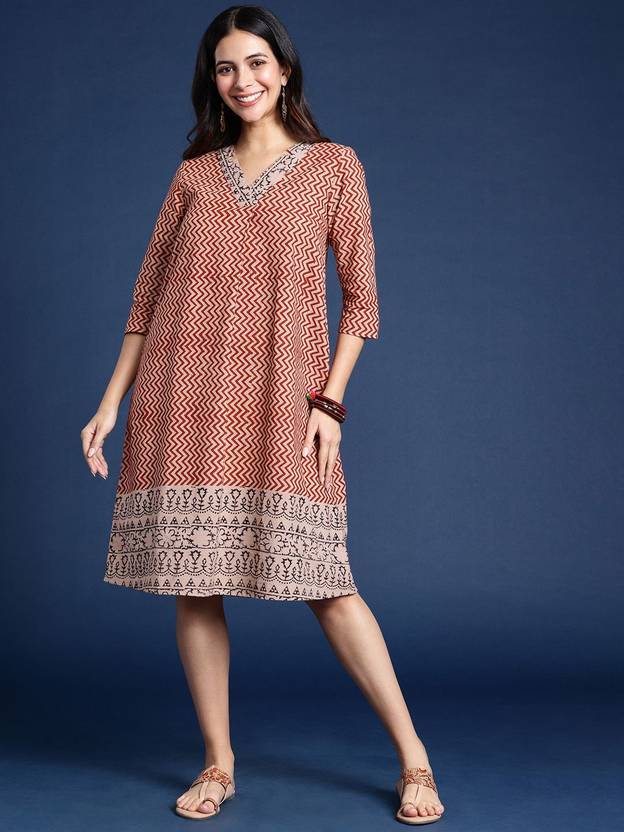 Taavi Women A-line Red Knee Length Dress