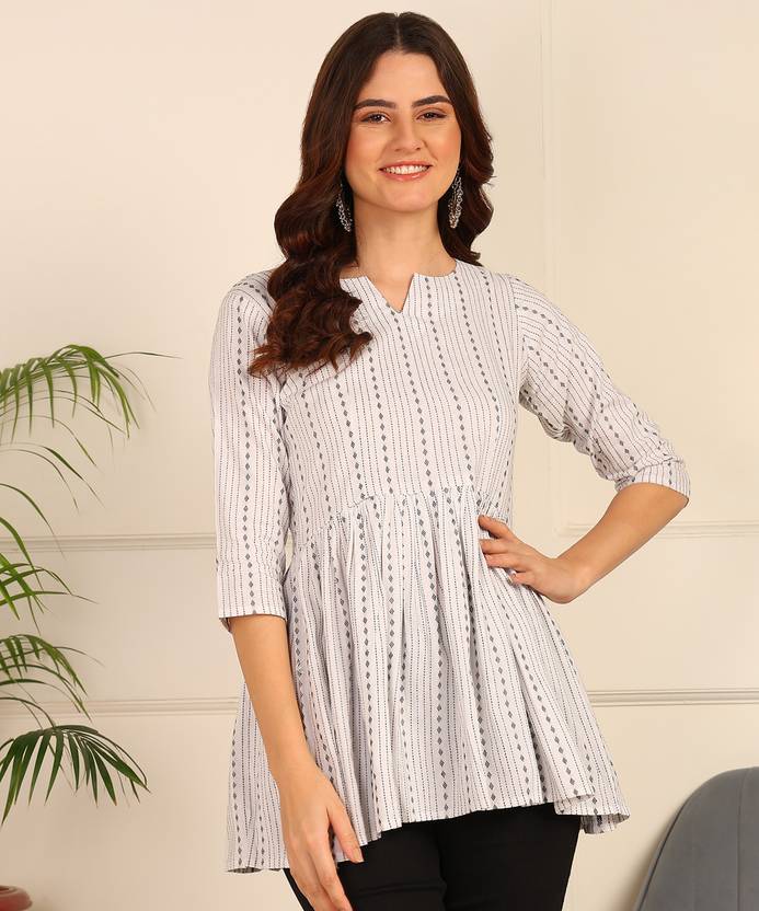 HIVA TRENDZ Women Gathered White Mini/Short Dress