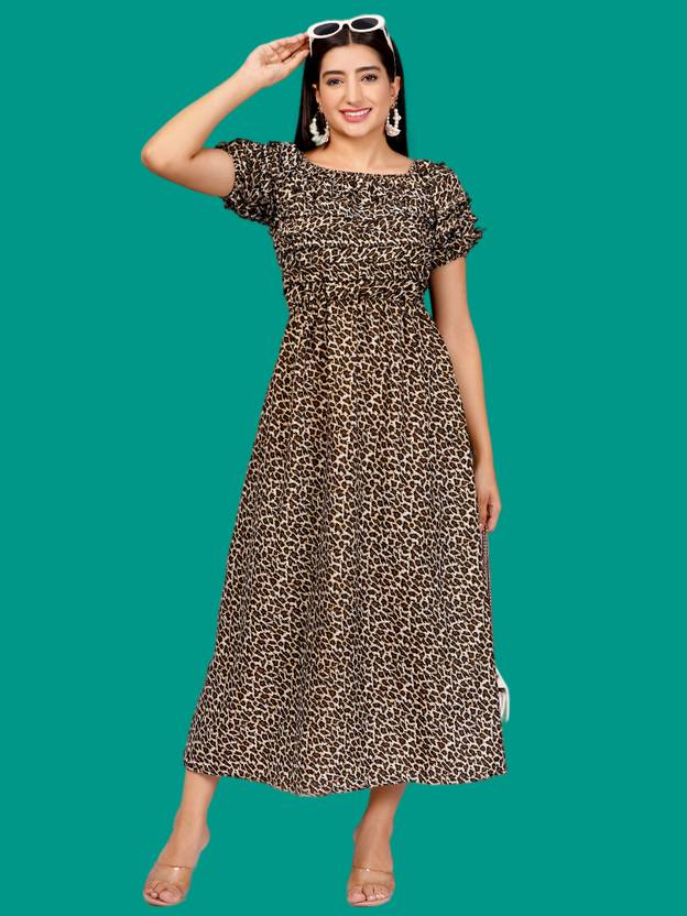 JC4U Women Gown Brown Maxi/Full Length Dress