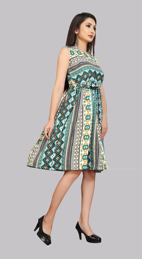 Women Fit and Flare White Dress