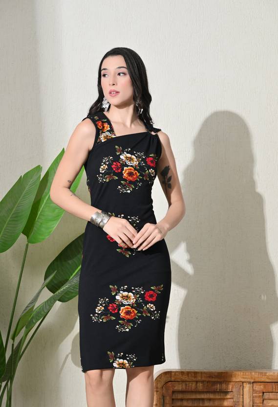 IUGA Women Bodycon Multicolor Knee Length Dress