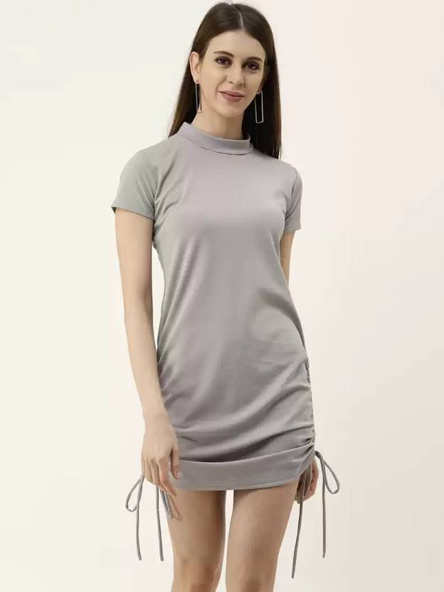 TANDUL Women Bandage Grey Above Knee/Mid Thigh Length Dress