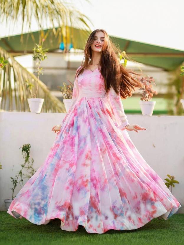 Rudramani Fab Women Maxi Multicolor Full Length Dress