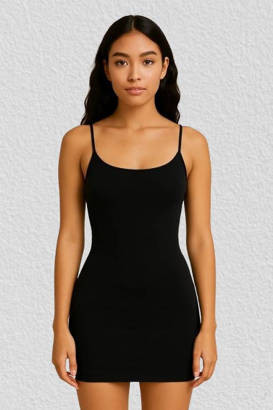seetoo Women Bodycon Black Above Knee/Mid Thigh Length Dress
