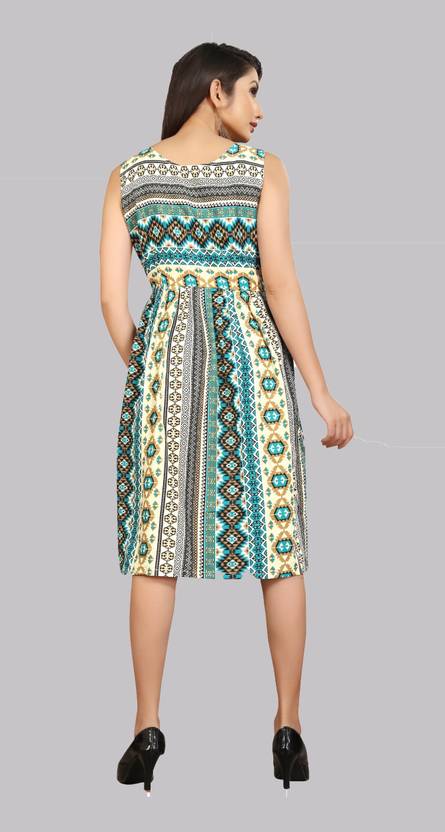 Women Fit and Flare White Dress