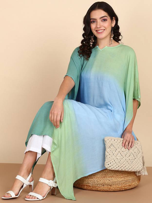 PinkTribe Printed Crepe Women Kaftan