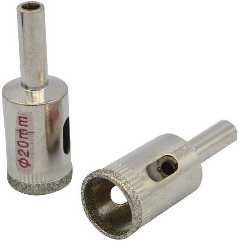 A&S TOOLSHOP 20mm Diameter 2 Pcs Straight Shank Cutting Tool Glass Hole Saw Drill Bit
