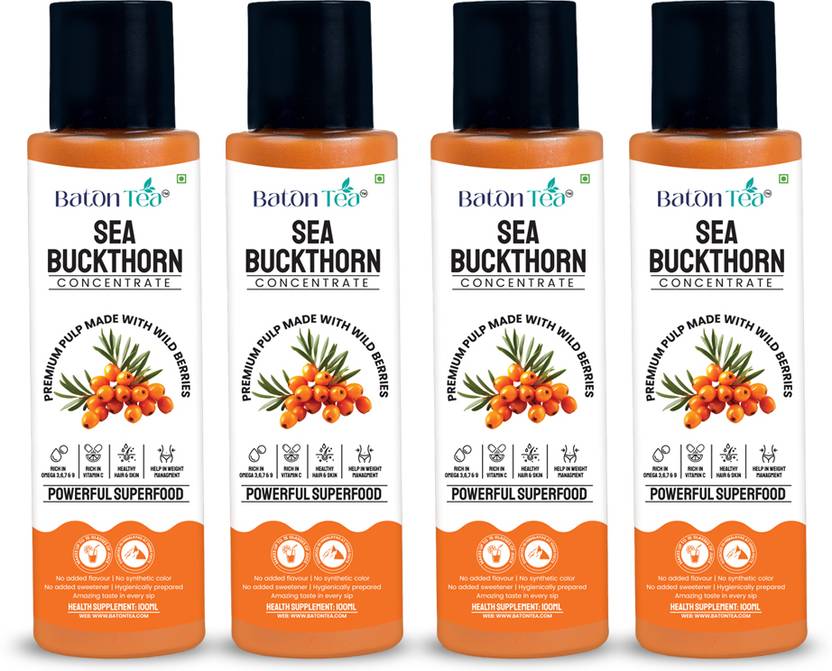 Baton Tea Himalayan Sea Buckthorn Pulp Concentrate 100ml Herbal Juice | Rich in Vitamin C