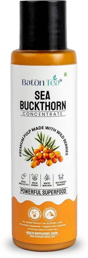 Baton Tea Sea Buckthorn Pulp | 100ml Vitamin C for Skin & Immunity| Omega 3,6,9
