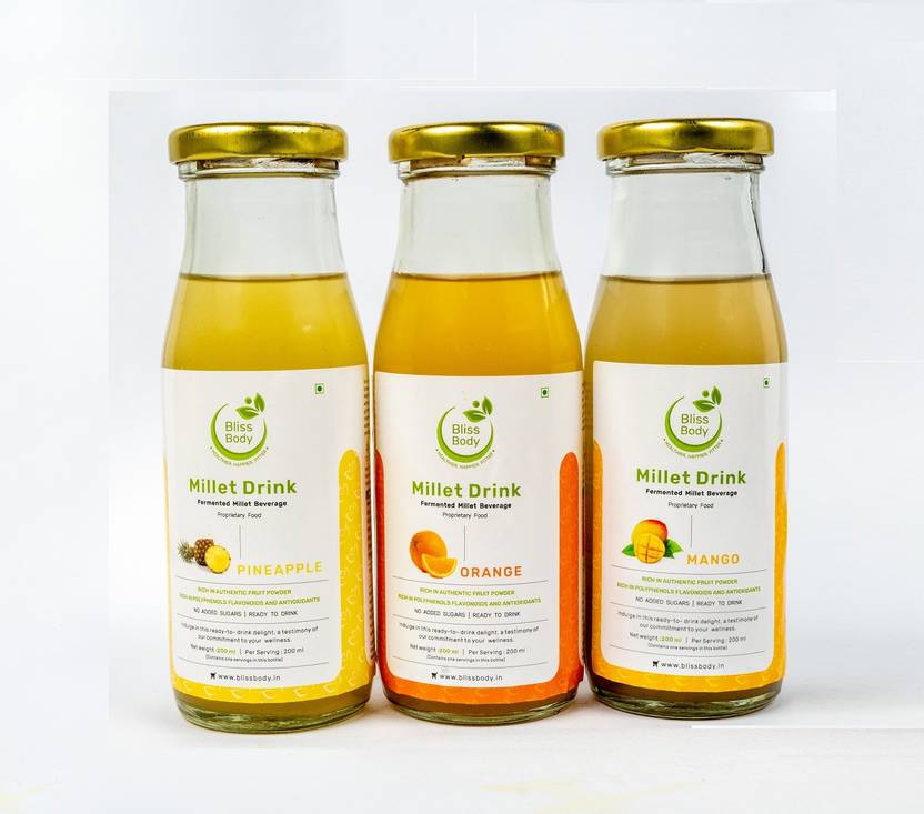 Bliss Body SugarFree Mixed Flavoured Millet Fermented Beverage Drink