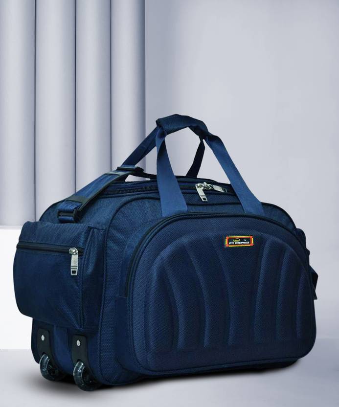 Inte Enterprises 60 L Strolley Duffel Bag - Xfactor Waterproof Polyester Lightweight 60L Travel Bag - Blue - Large Capacity