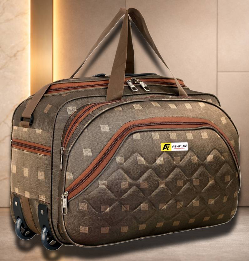 ASHFLAX 50L Strolley Duffle Bag - Luggage Bag for men & women with 2 wheeels Duffel With Wheels (Strolley)