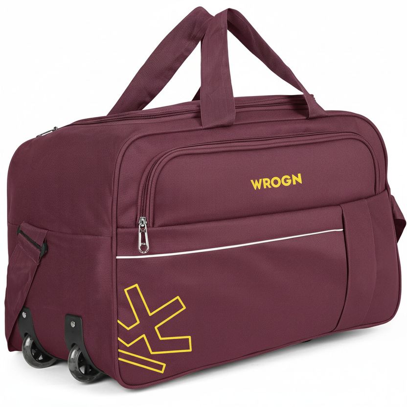 WROGN WRN-70L 24 Inch Maroon Wheeled Duffel - Image 1