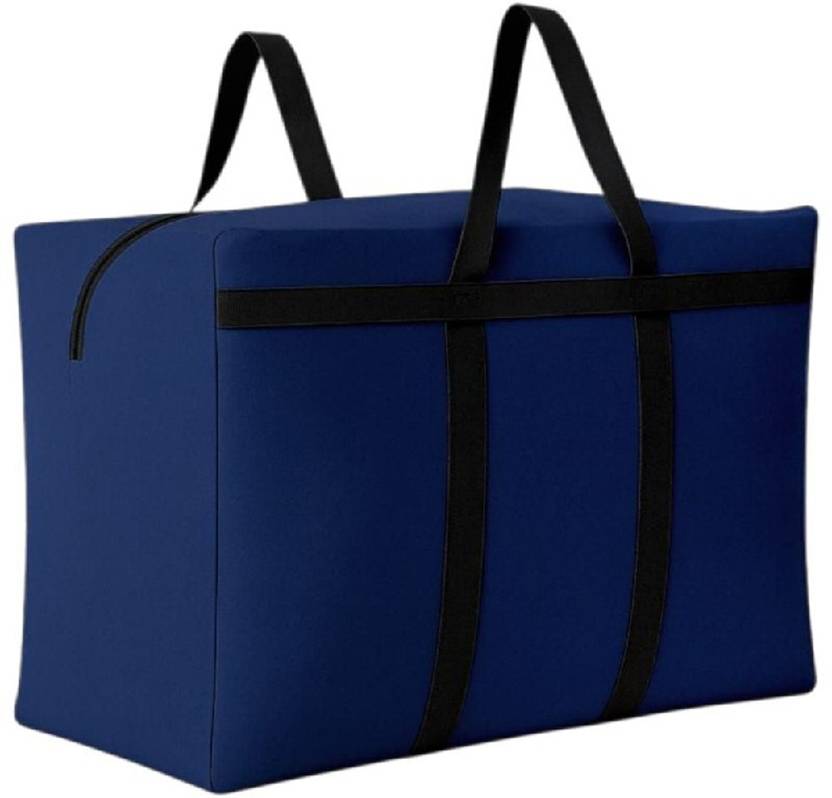 BAZERA Denim Fabric Foldable Large Organizer for Clothes Blanket Duffel Without Wheels