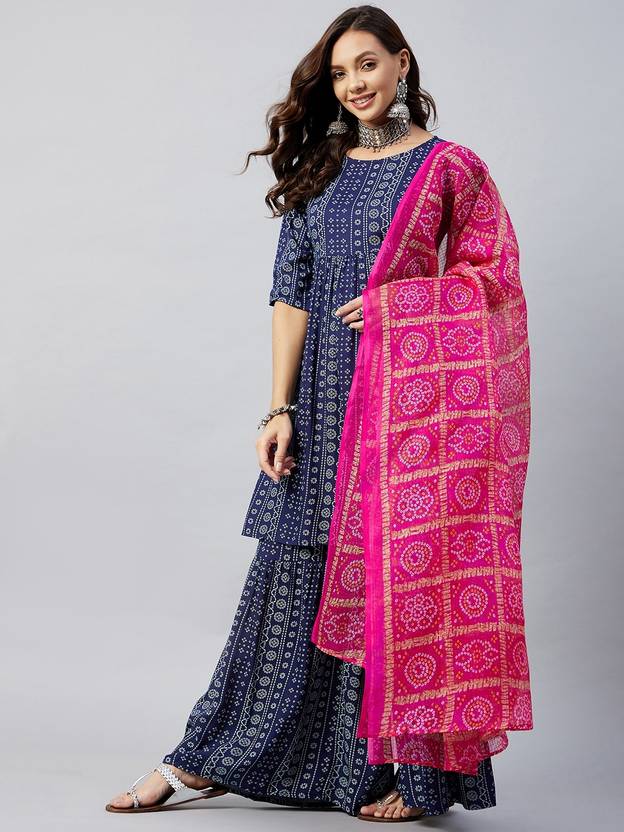 InWeave Pure Cotton Printed Pink Women Dupatta