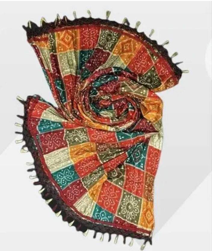 SEVENRIDE Art Silk Checkered Multicolor Women Dupatta