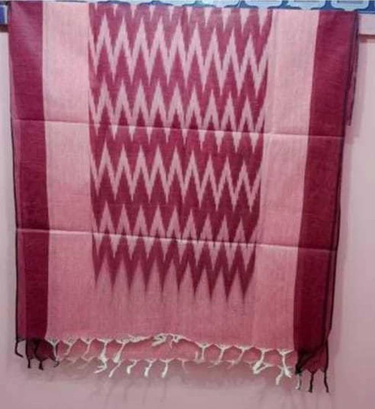 LinenIndia Pure Cotton Woven, Printed Maroon, Red Women Dupatta