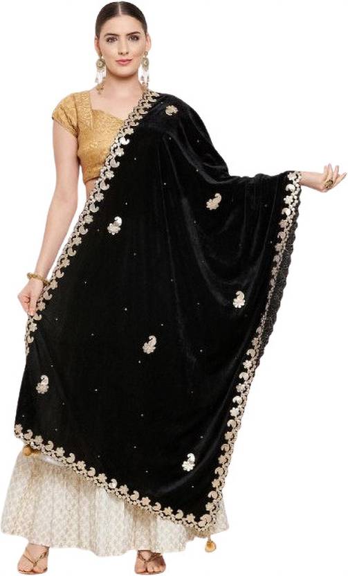 KARTHAV FASHION Velvet Self Design Women Dupatta