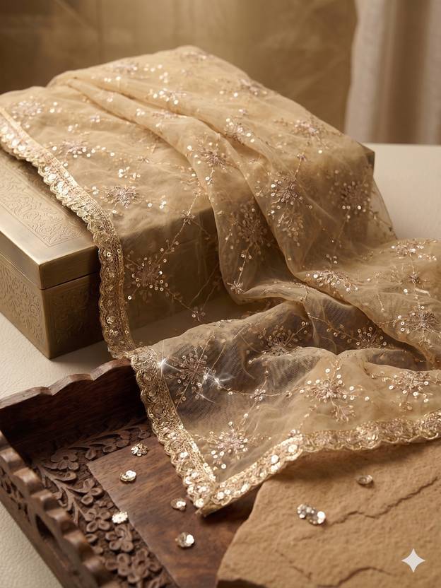 KRIYANSH FASHION Net Embroidered Women Dupatta