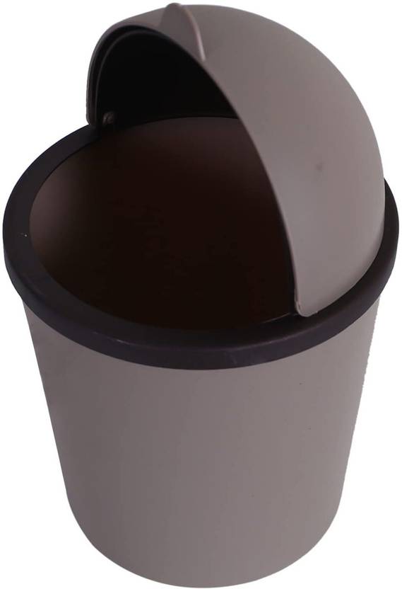 HOMESTIC by Kuber Industries Table Dustbin|Plastic Swinging Lid Waste Storage Garbage Bin (Coffee) Plastic Dustbin