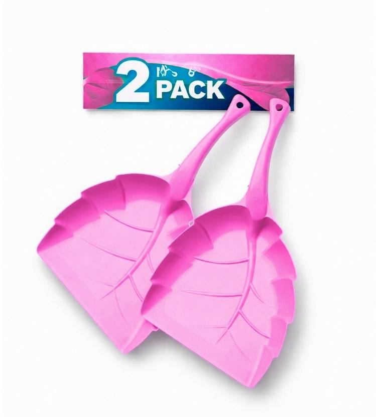 freedomall Leaf Shape Plastic Dustpan for Floor Cleaning, Kitchen, Bathroom & Office - 2 Pc Plastic Dustpan