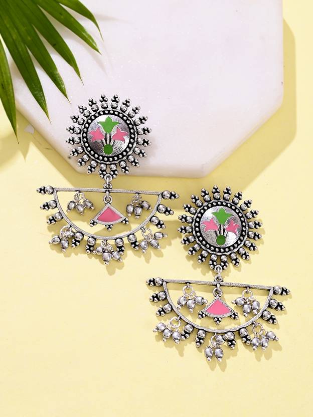Sangria Bagh E Fiza Half Moon Earrings Brass Drops & Danglers