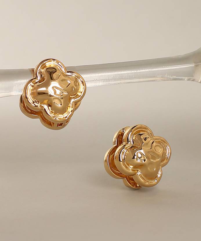 SOHI Women's The Signet Hoop Earrings - California Gold Alloy Hoop Earring