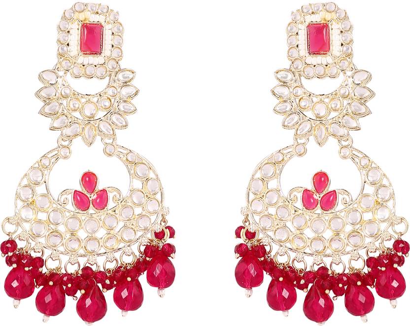 Zarmar fashion CHANDBALI DROP EARRINGS Beads, Pearl Alloy Chandbali Earring