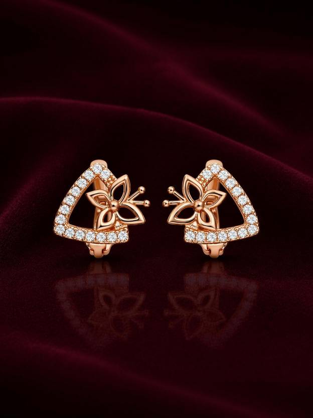 forevershine Premium Rose Gold Plated CZ Earrings for Women Anti Tarnish (6 month warranty) Cubic Zirconia Alloy Stud Earring