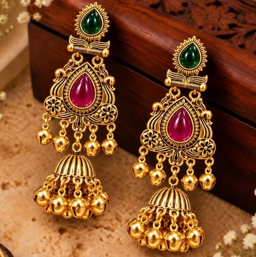 Heerrana Viral 16 Pair Oxidised Earring Set - Image 6