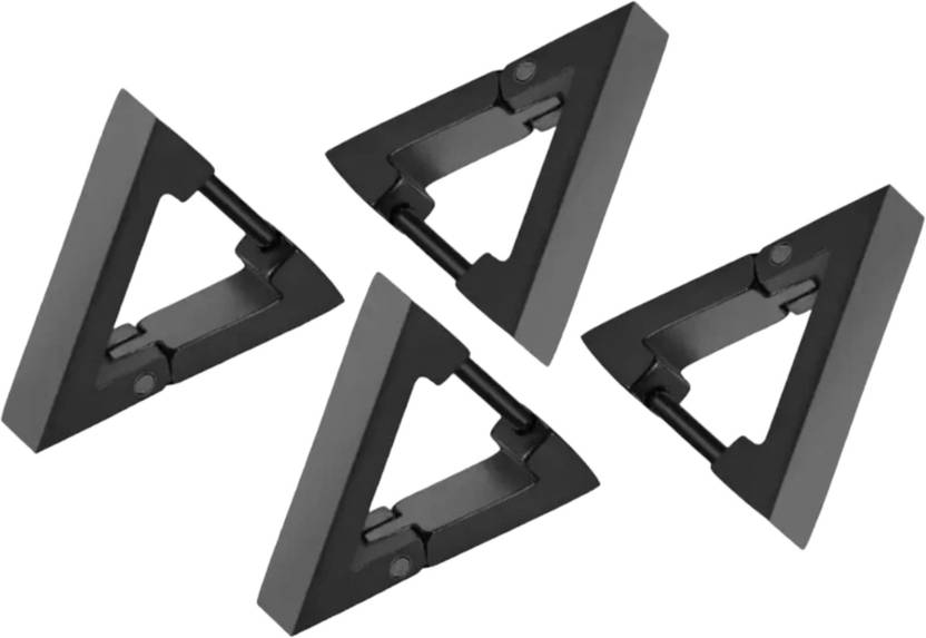 Harvik Pack of 2 Pairs Combo Black Triangle Shaped Push Back Hinged Earrings Men Boys Stainless Steel Hoop Earring, Huggie Earring, Plug Earring, Stud Earring, Earring Set