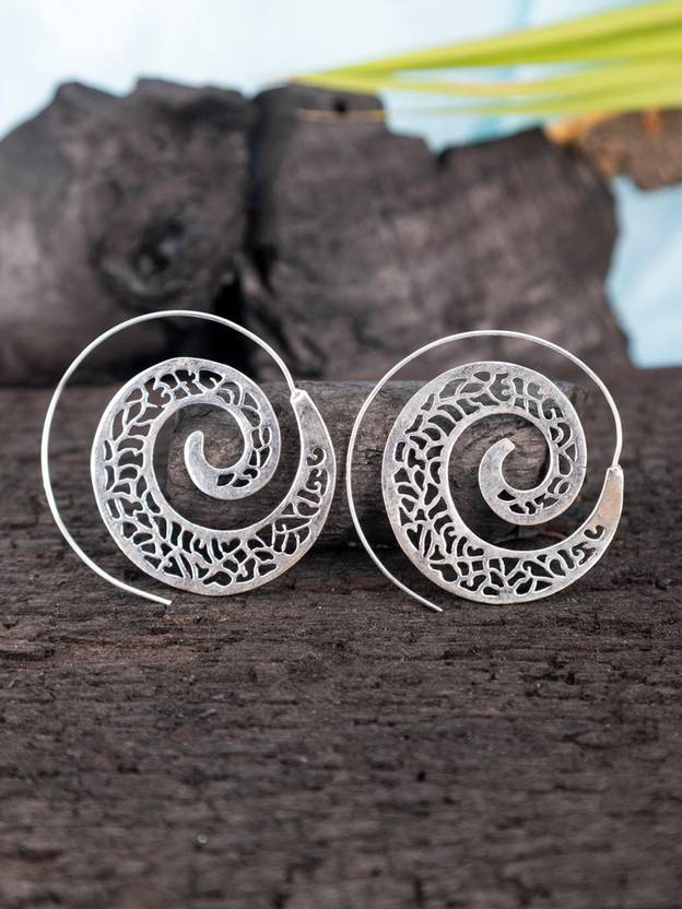 Studio One Love Work Wear Hoops Earrings - Western Silver-Plated Brass Earrings Brass Hoop Earring