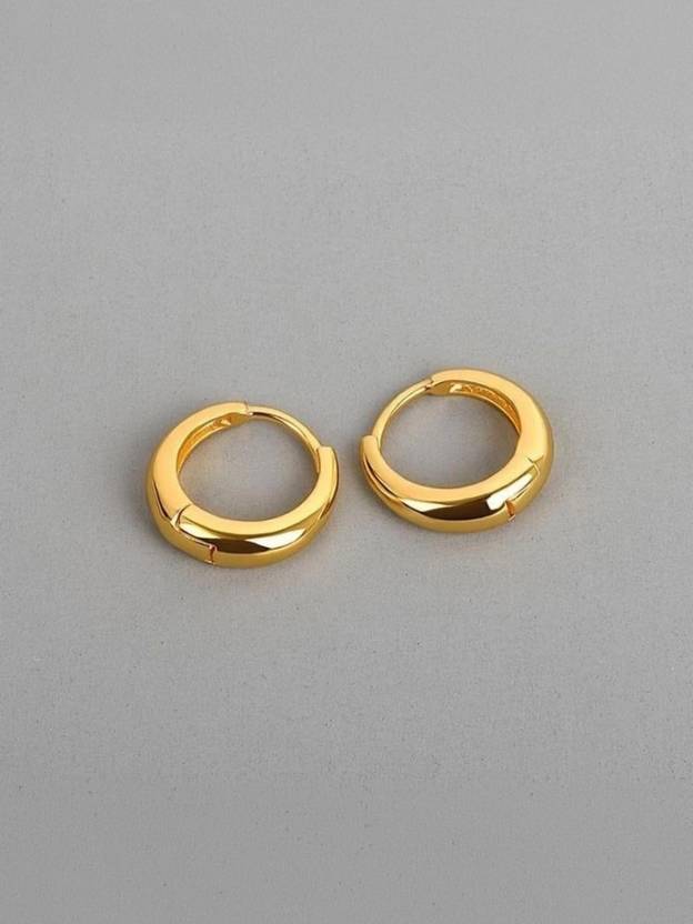 Aksha Collection Gold plated hoop earring Gold, Copper Clip-on Earring