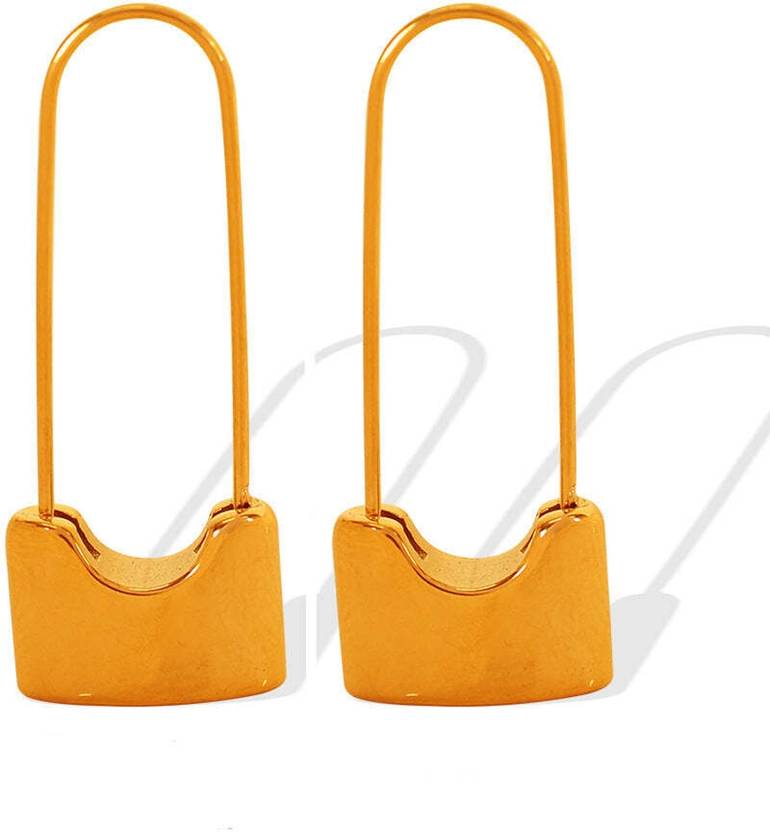 Diving Swan Aroha Bar Loop Earrings - Gold Stainless Steel Drops & Danglers