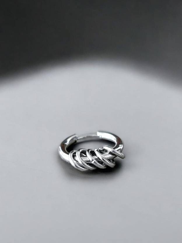 19th July Jewels 19TH J JEWELS-Stainless Steel Huggie Earring Hoop Earring Stylish Bali for Boys. Stainless Steel Hoop Earring