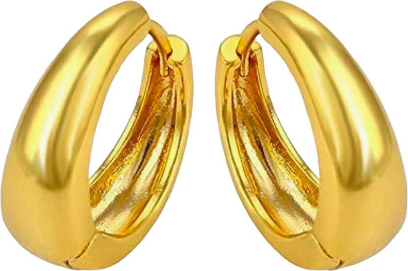 Harvik Stylish Golden Kaju Hinged Bali Earring For Men Women Boys Girls Unisex Stainless Steel Hoop Earring, Huggie Earring, Stud Earring, Earring Set